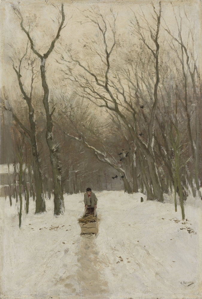 Winter In The Scheveningse Bushes Canvas Art - (18 x 24)