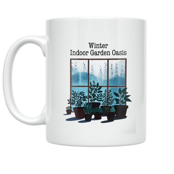 Winter Indoor Garden Oasis - Plant Enthusiast - 11 oz Ceramic Coffee Mug
