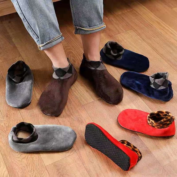 Winter Indoor Non-Slip Thermal Socks Indoor Slippers Floor Socks Soft Fuzzy Thick Socks for Men