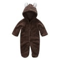 thumbnail image 1 of Winter Infant Flannel Solid Color Stitching Package Foot Romper Siamese Baby Crawling Jumpsuit, 1 of 4