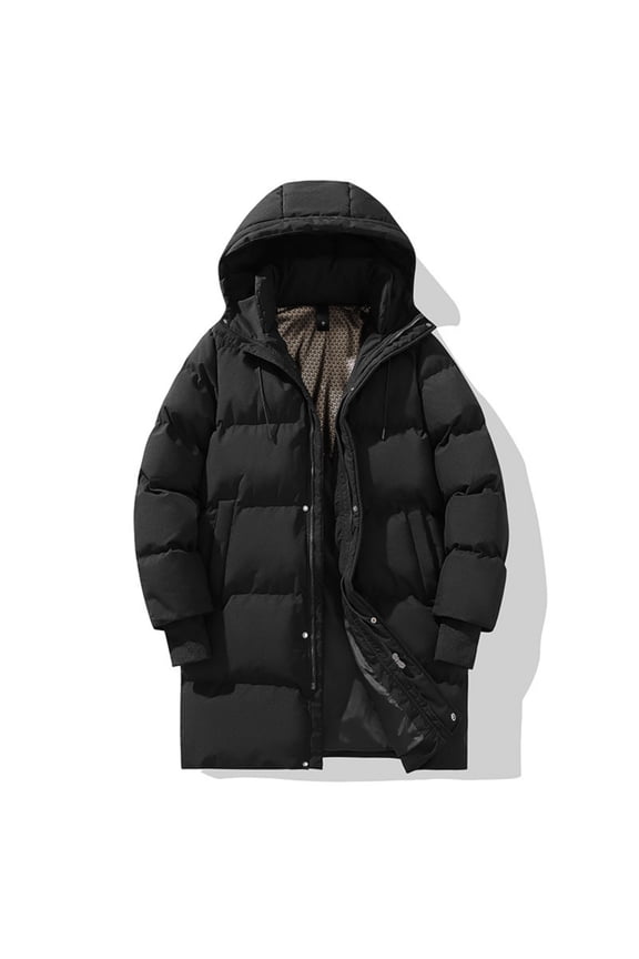 Winter Insulated Coat With Detachable Hood Heavy Duty Cold Weather Jacket For Outdoor Activities And Daily Commute