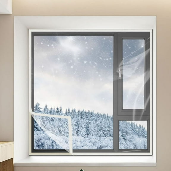 Winter Insulated Curtain Transparent Thermal Curtain Window Screen Self-Adhesive Window Protector Window Tarpaulin Keep Warm Cold And Windproof Insulating Foil for Window
