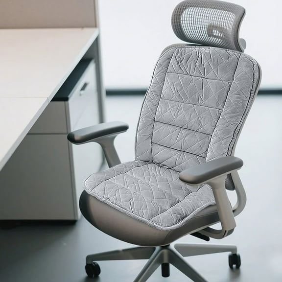 Winter Insulated Seat Cushion with Lumbar Support, Warm Cozy Chair Pad for Office, Home, Car, Long Sitting, Ideal Gift for Adults & Seniors