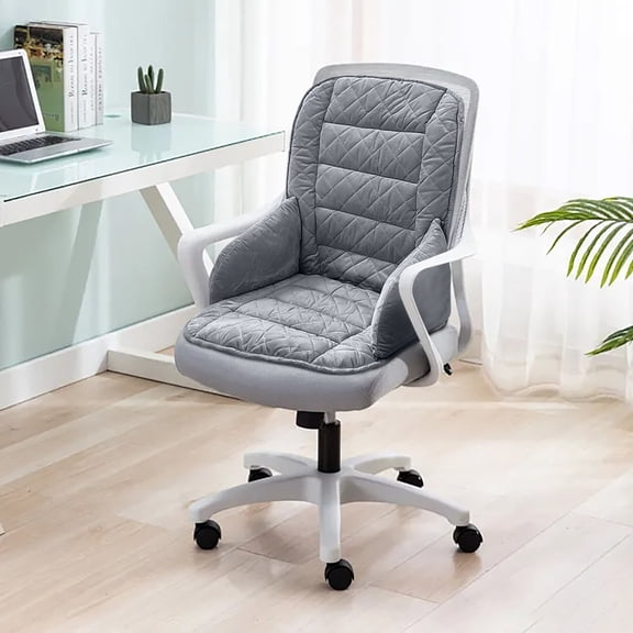 Winter Insulated Seat Cushion with Lumbar Support, Warm Cozy Chair Pad for Office, Home, Car, Long Sitting, Ideal Gift for Adults & Seniors