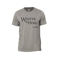 thumbnail image 1 of Winter Is Here Finally Men's Modern Fit Fun Casual T-Shirt Printed Graphic Tee Military Grey 2X-Large, 1 of 3