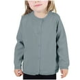 thumbnail image 1 of Winter Jacket Baby Girls Crewneck Cardigan Solid Long Sleeve Button Sweater Uniform Sweaters for Little Girls New Fall Jackets Winter Outerwear Blue 6T, 1 of 7