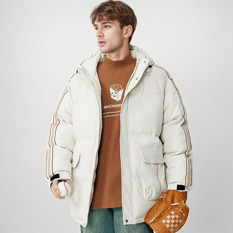 Winter Jacket Lightweight Jacket Soft Jacket Jacket Canvas Jacket Lightweight Winter Jackets for Men Men s Thickened Winter Warm Cotton Coat Cotton Jacket Beige M Walmart