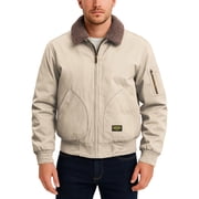 Winter Jacket Sevevn Mens Washed Cotton Military Jacket Sherpa Lined Utility Jacket Thick Warm Winter Jacket