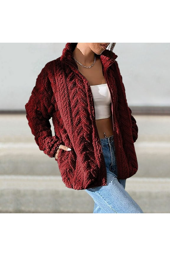 Winter Jacket For Women Zipper Up Zip Up Stand Collar With Pockets Coats Womens Heavy Winter Coat Anorak Jacket Women plus Size Long Womens Coat Long Sleeve Hooded Coat Coats for Women 2x 4x Trench