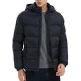 thumbnail image 1 of Winter Jacket for Men Thickened Puffer Jackets Winter Outerwear with Detachable Hood and Zipper Pockets Dark Gray 2XL, 1 of 4