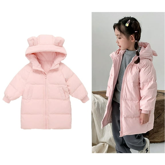 Winter Jackets,Boys Puffer Coat Button Down Jacket Girls Jacket Solid Color Long Sleeve Outerwear Coats Grils Winter Coats Size 4-5 Years