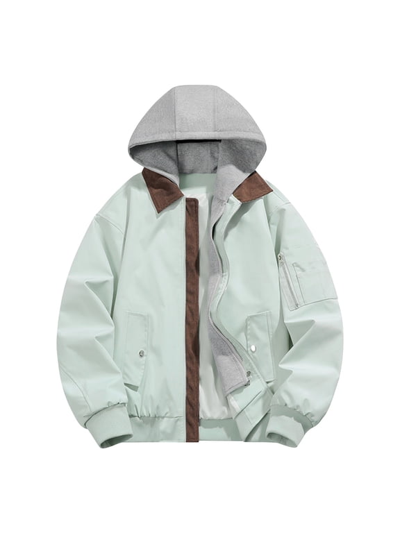 Winter Jackets For Men Sevevn Men's Motorcycle Slim Fit Lightweight Sportswear Jacket Casual Hooded Jacket