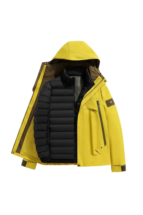 Winter Jackets for Man and Woman Warm Windproof Long Sleeve Hooded Skiing Jackets Insulatedd Thermal Snowboard Jacket Black 4XL