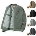 thumbnail image 1 of Winter Jackets for Men Fashion Casual Coats Color Block Zipper Pockets Long Sleeve Hoodless Outwear, 1 of 4