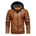 thumbnail image 1 of Winter Jackets for Men Fashion Casual Solid Color Zipper Pockets Long Sleeve Hooded Denim Outwear Coat, 1 of 8