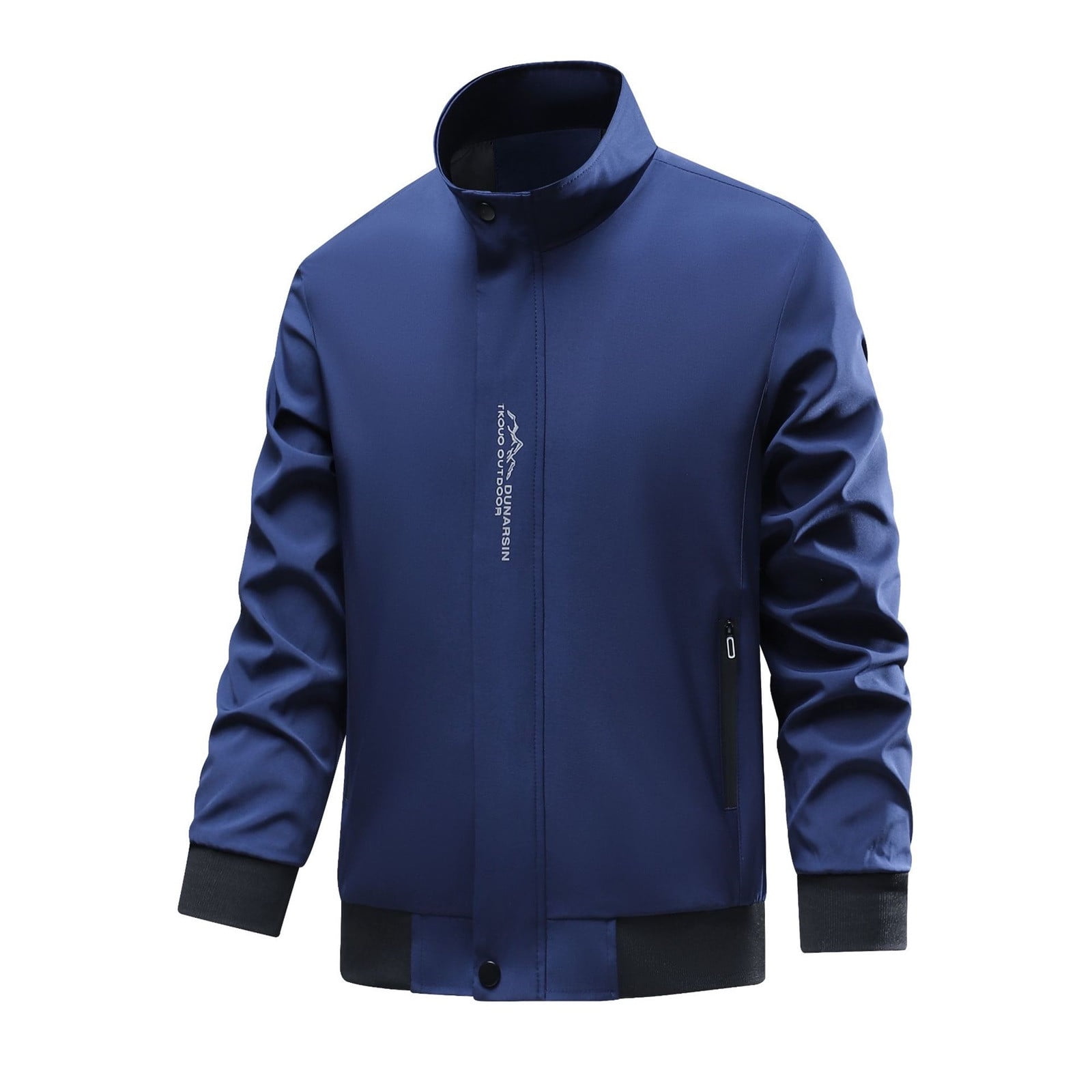Winter Jackets for Men Men s Casual Collar Waterproof Spring And Fall Jacket Jackets Festival Mens Rain Jacket Dark Blue XXL Walmart