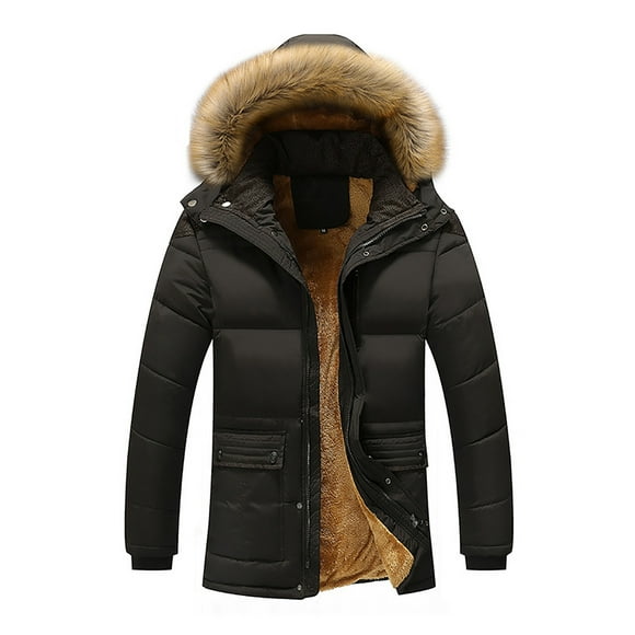 Winter Jackets for Men, Men's Winter Thickened Plus Size Padded Windproof Warm Cotton Padded Coat