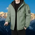 thumbnail image 1 of Winter Jackets for Men Windproof Thermal Hooded Quilted Jacket Thicken Insulated Warm Streetwear Casual Winter Coats with Pockets,Army Green,XL, 1 of 5
