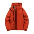 thumbnail image 1 of Winter Jackets for Men Windproof Waterproof Thermal Insulated Coat Hooded Warm Zipper Casual Windbreaker Outdoor Ski Daily Wear,Red,XL, 1 of 8