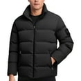 thumbnail image 1 of Winter Jackets for Men with Zip Pockets Windbreaker Work Men's Coat No Hood Solid Color Warm Casual Plus Size Coats for Men, 1 of 3
