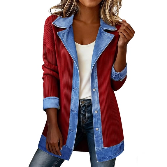 Winter Jackets for Women Button Front Cardigans Corduroy Long Sleeve Solid Casual Jacket Coat for Daily Wear