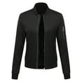 thumbnail image 1 of Winter Jackets for Women Classic Solid Biker Jacket Zip Up Crop Bomber Jacket Coats Long Sleeve Jackets with Pockets coats for women, 1 of 8