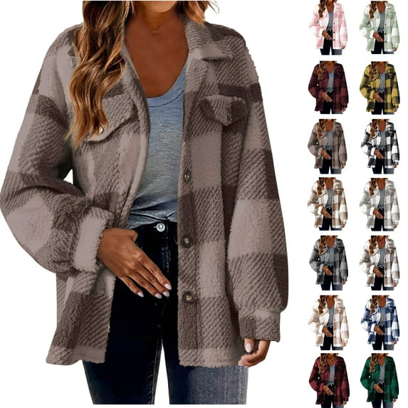 Winter Jackets for Women Fall and Winter Fashion Long Trench Coat Straight Cardigan Button Pocket Outwear Coat