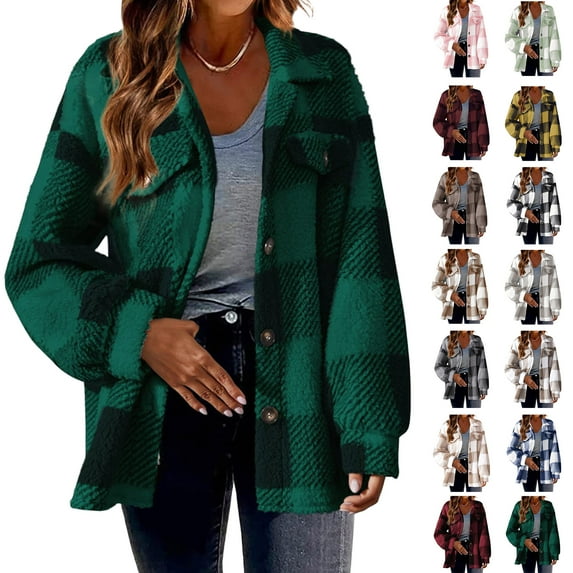 Winter Jackets for Women Fall and Winter Fashion Long Trench Coat Straight Cardigan Button Pocket Outwear Coat