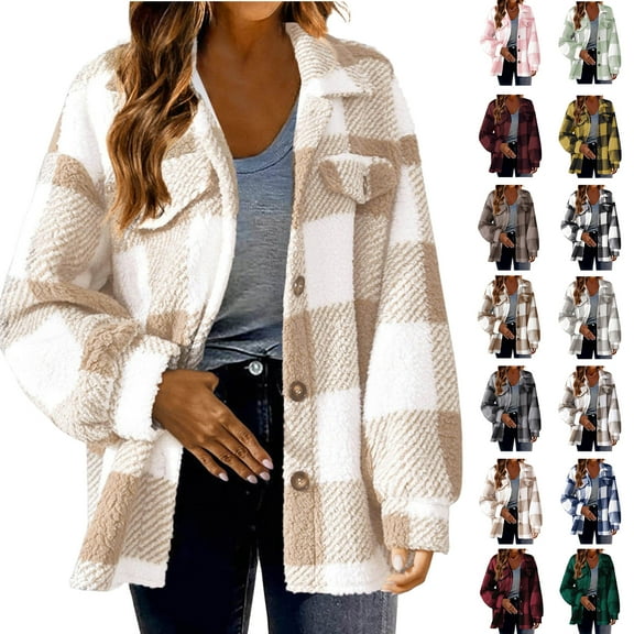 Winter Jackets for Women Fall and Winter Fashion Long Trench Coat Straight Cardigan Button Pocket Outwear Coat