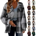 thumbnail image 1 of Winter Jackets for Women Fall and Winter Fashion Long Trench Coat Straight Cardigan Button Pocket Outwear Coat, 1 of 6