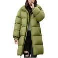 thumbnail image 1 of Winter Jackets for Women Long Down Alternative Coat Winter Warm Thigh Length Outerwear With Hood For Cold Weather Winter Coats for Women, 1 of 3
