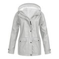 thumbnail image 1 of Winter Jackets for Women Thick Outdoor Coat Weatherproof Fleece Inner Warm Solid Color Zipper Tops, 1 of 3