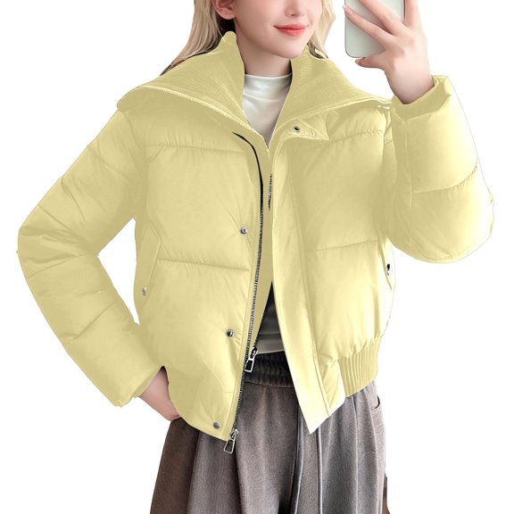 Winter Jackets for Women Winter Warm Short Padded Coat For Lightweight Thermal Insulated Outerwear With Hood Comfortable Fit Winter Coats for Women