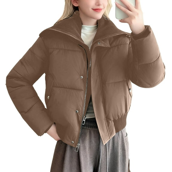 Winter Jackets for Women Winter Warm Short Padded Coat For Lightweight Thermal Insulated Outerwear With Hood Comfortable Fit Winter Coats for Women