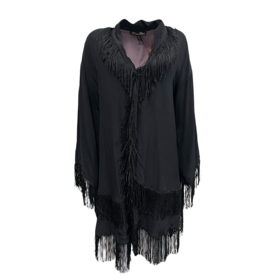 Winter Kate Fringe Detailed Cardigan Small Black