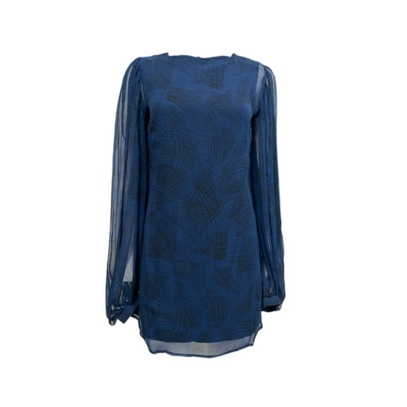 Winter Kate Keyhole Lined Tunic Dress Small Moonlight Blue
