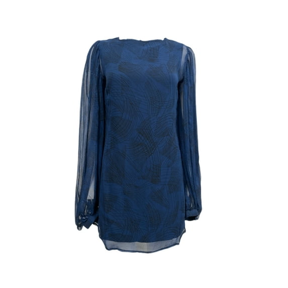 Winter Kate Keyhole Lined Tunic Dress Small Moonlight Blue