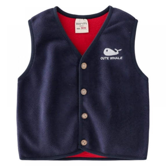 Winter Kids Boys Girls Double-sided Solid Color Shake Grain Polar Fleece Small Vest Spring Waistcoats,1-5 Years