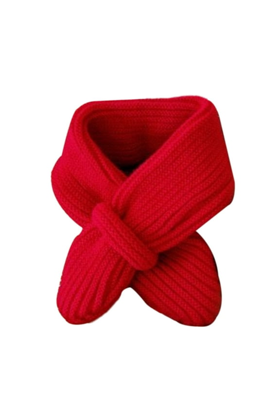Winter Kids Fleece Scarf, Solid Knitted Scarves Warm Wraps Shawl Children Neck Warmer for Baby Boys Girls 0-4Y