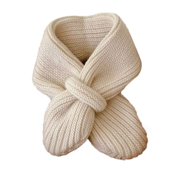 Winter Kids Fleece Scarf, Solid Knitted Scarves Warm Wraps Shawl Children Neck Warmer for Baby Boys Girls 0-4Y