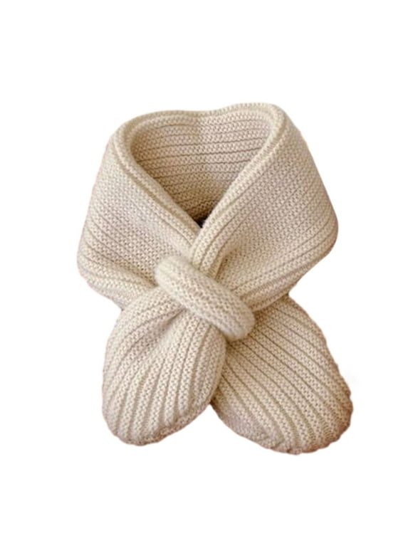 Winter Kids Fleece Scarf, Solid Knitted Scarves Warm Wraps Shawl Children Neck Warmer for Baby Boys Girls 0-4Y