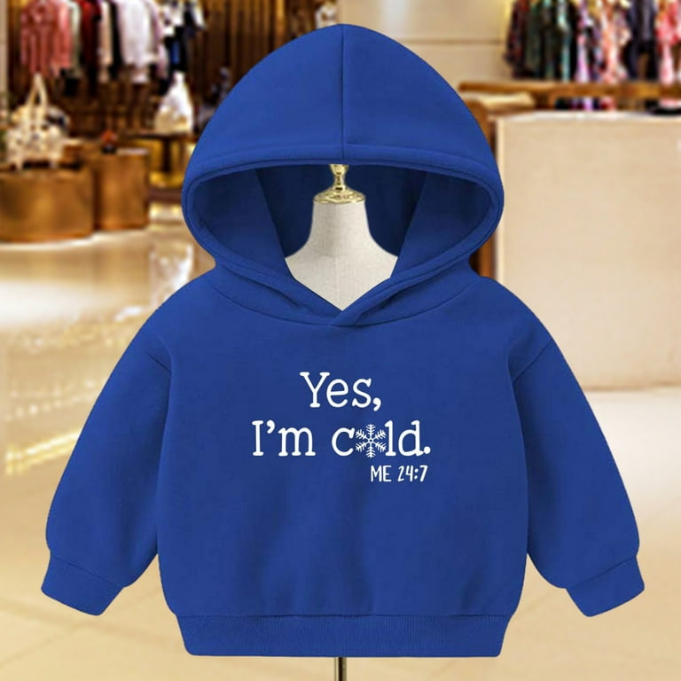 Winter Kids Hoodies Pullover Warm Fleece Clothes with Hood for Bedtime Home Dress Birthday