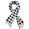 thumbnail image 1 of Winter Kids Scarf Warm Shawls Scarves Parent-Child Scarf Womens Plaid Scarfs Small-Black And White Check, 1 of 5