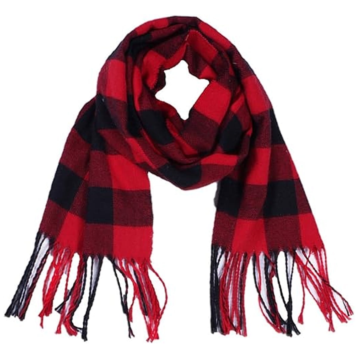Winter Kids Scarf Warm Shawls Scarves Parentchild Scarf Womens Plaid Scarfs Small Red and
