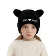 thumbnail image 1 of Winter Kids With Cat Ears Knitted Hat Boys Girls Outdoor Warm Lined Cap Cold Weather Clothes, 1 of 6