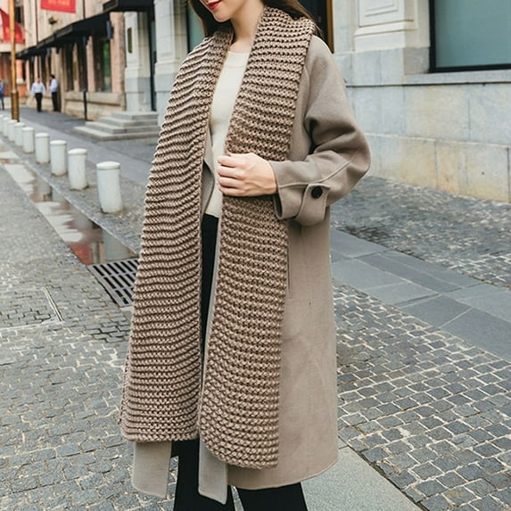 Winter Kint Long Wraps Elasticity Light Scarf Warm Scarves for Men and Women Thick Knit Couples Scarf