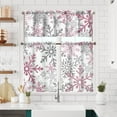 thumbnail image 1 of Winter Kitchen Curtains Short and Valance Set Pink Snowflake Dining Room Fabric Curtain Drapes Holiday Cafe Curtains Valance for Home Decor, 1 of 5
