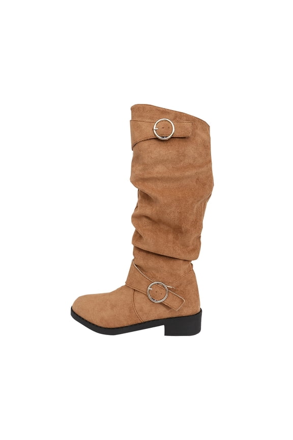 Winter Knee-High Boots Flat-Soled Stylish Slouchy Design Comfortable Casual Footwear for Everyday Wear