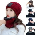 thumbnail image 1 of Winter Knit Beanie Hat Neck Warmer Touchscreen Gloves Set Fleece Lined Knitted Caps Circle Loop Scarf Knitted Gloves for Men Women, 1 of 8