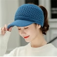 thumbnail image 1 of Winter Knit Beanie with Pom Pom | Warm Hat for Women, Teens & Cold Weather Activities Under 5$, Hontri Womens Winter Beanie Hat Warm Knitted Wool Hats , Blue, One Size, 1 of 4